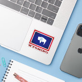 Vlag van Wyoming Sticker (Laptop met iPhone)