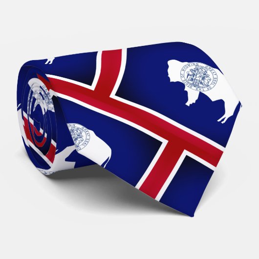 Vlag van Wyoming Stropdas (Opgerold)