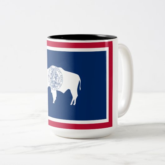 Vlag van Wyoming Tweekleurige Koffiemok (Voorkant rechts)