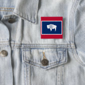 Vlag van Wyoming Vierkante Button 5,1 Cm (In situ)