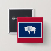Vlag van Wyoming Vierkante Button 5,1 Cm (Voorkant /achterkant)