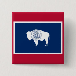 Vlag van Wyoming Vierkante Button 5,1 Cm