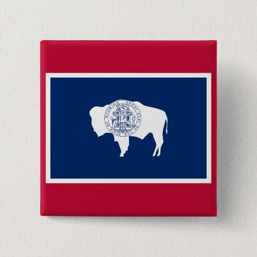 Vlag van Wyoming Vierkante Button 5,1 Cm (Voorkant)