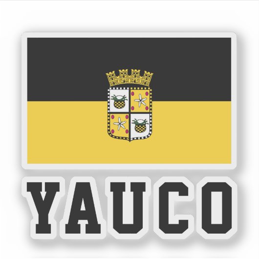 Vlag van Yauco, Puerto Rico Sticker (Voorkant)