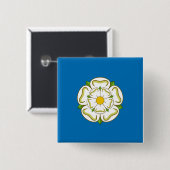 Vlag van Yorkshire (Engelse county) Vierkante Button 5,1 Cm (Voorkant /achterkant)