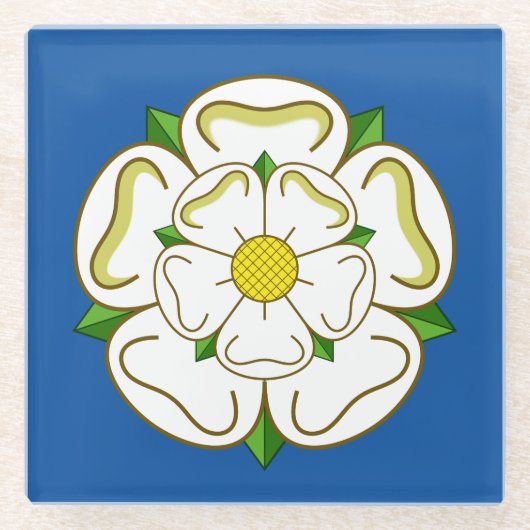 Vlag van Yorkshire Glass Onderzetter Glazen Onderzetter (Voorkant)