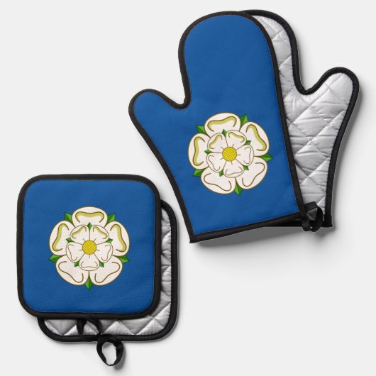 Vlag van Yorkshire Ovenwant & Pannenlap Set (Voorkant / Achterkant)