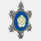 Vlag van Yorkshire Tin Sneeuwvlok Ornament (Links)