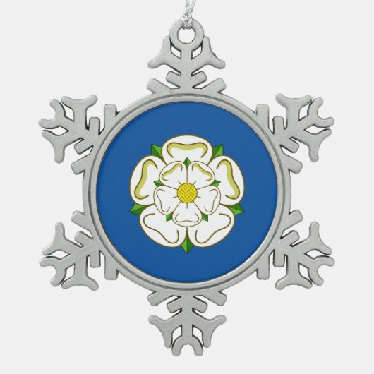 Vlag van Yorkshire Tin Sneeuwvlok Ornament (Voorkant)