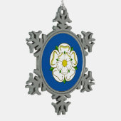 Vlag van Yorkshire Tin Sneeuwvlok Ornament (Links)