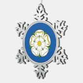 Vlag van Yorkshire Tin Sneeuwvlok Ornament (Rechts)
