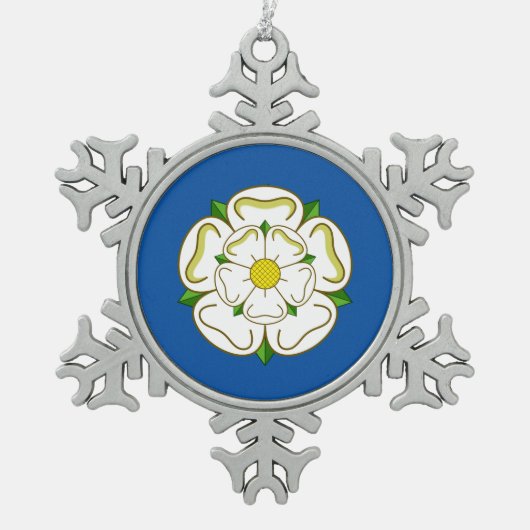 Vlag van Yorkshire Tin Sneeuwvlok Ornament (Voorkant)