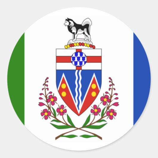 Vlag van Yukon, Canada Ronde Sticker (Voorkant)