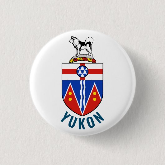 Vlag van Yukon Territory - Canada Ronde Button 3,2 Cm (Voorkant)