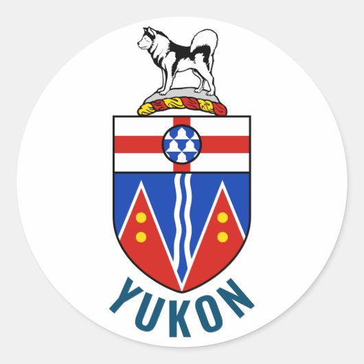 Vlag van Yukon Territory - Canada Ronde Sticker (Voorkant)