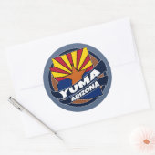Vlag van Yuma Arizona barst rond stickers (Envelop)