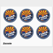 Vlag van Yuma Arizona barst rond stickers (Vel)