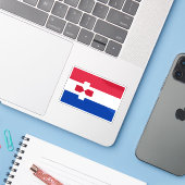 Vlag van Zaanstad, Nederland Sticker (Laptop met iPhone)
