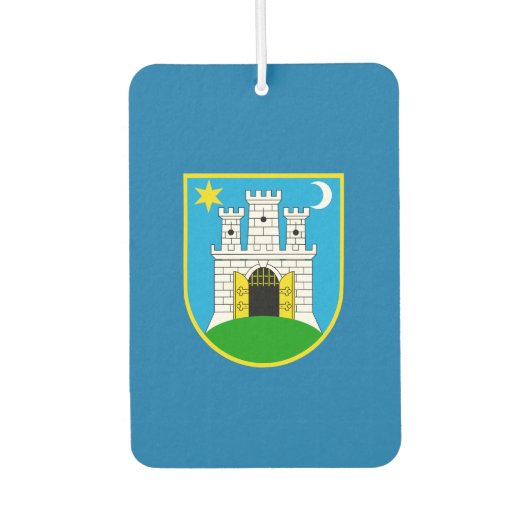 Vlag van Zagreb, drievoudig Wallet Kroatië Luchtverfrisser (Voorkant)