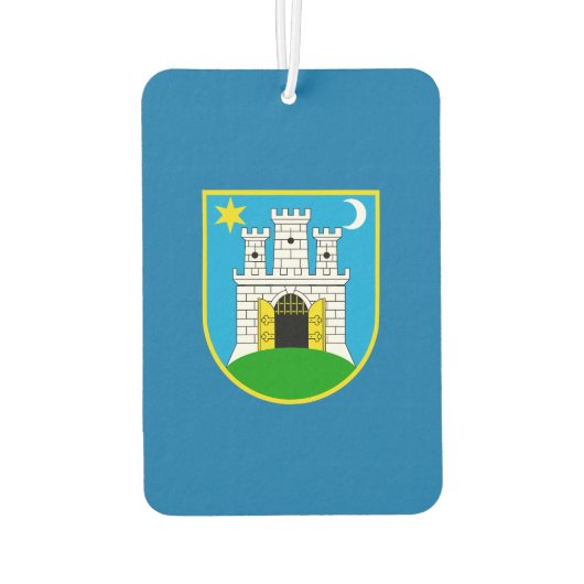 Vlag van Zagreb, drievoudig Wallet Kroatië Luchtverfrisser (Achterkant)