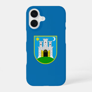 Vlag van Zagreb, Kroatië iPhone 16 Hoesje