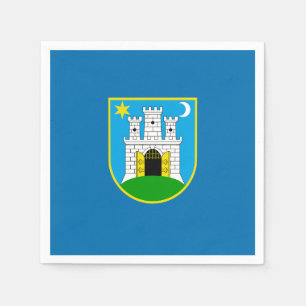 Vlag van Zagreb, Kroatië Napkins Servet