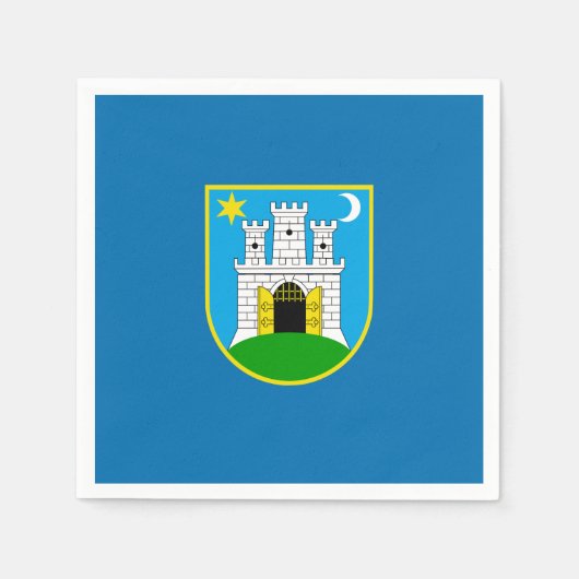 Vlag van Zagreb, Kroatië Napkins Servet (Voorkant)