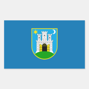 Vlag van Zagreb, Kroatië Rechthoekige Sticker
