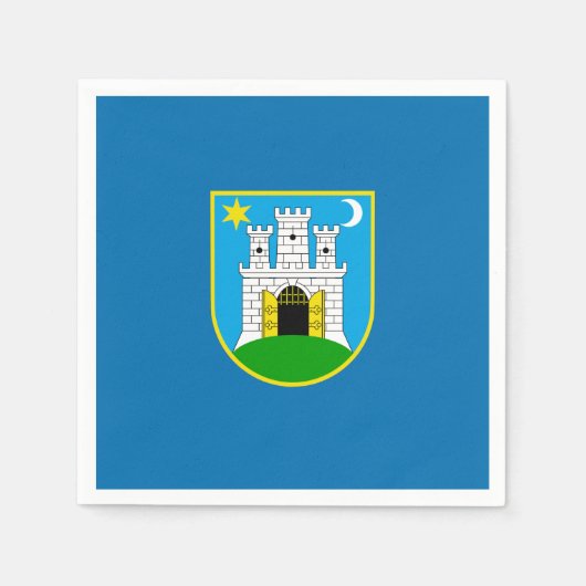 Vlag van Zagreb, Kroatië Servet (Voorkant)