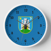 Vlag van Zagreb, Kroatië Square Wall Clock (Voorkant)