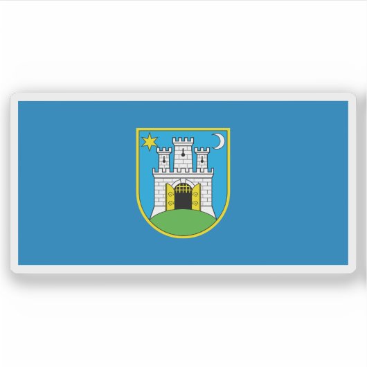 Vlag van Zagreb, Kroatië Sticker (Voorkant)
