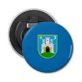 Vlag van Zagreb, Kroatische bottelopener Button Flesopener (Voorkant)