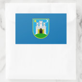 Vlag van Zagreb, Kroatische rechthoekige sticker (Tas)