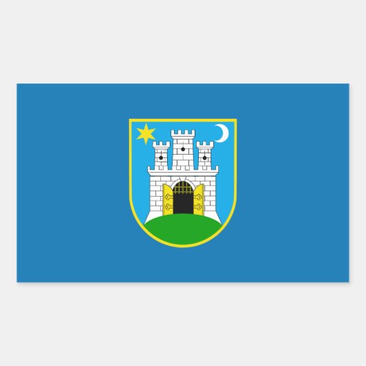 Vlag van Zagreb, Kroatische rechthoekige sticker (Voorkant)