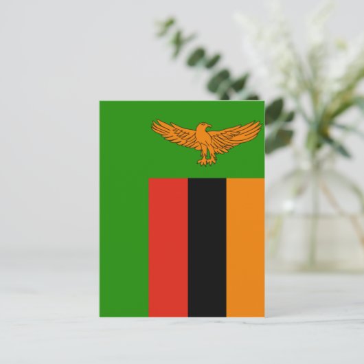 vlag van zambia briefkaart (Staand voorkant)