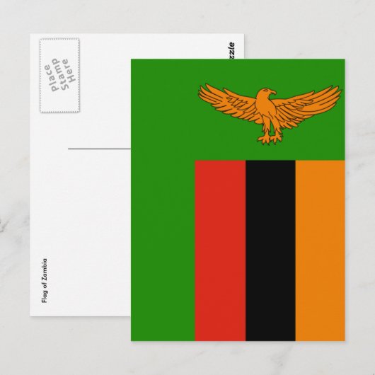vlag van zambia briefkaart (Voorkant / Achterkant)