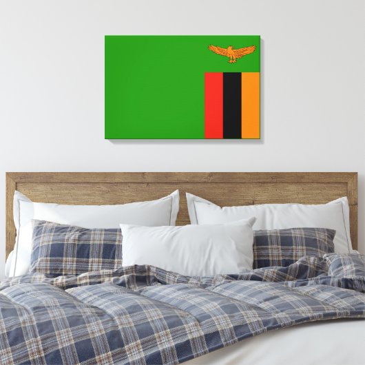Vlag van Zambia Canvas Afdruk (Insitu (Slaapkamer))