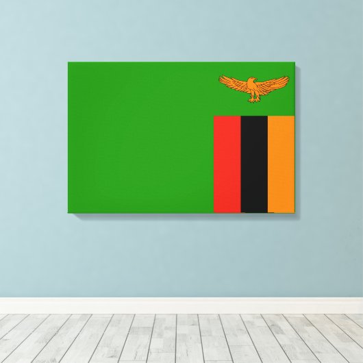 Vlag van Zambia Canvas Afdruk (Insitu (Houten vloer))