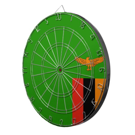 Vlag van Zambia Dartbord (Voorkant Rechts)