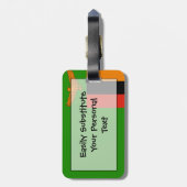 Vlag van Zambia Easy ID Personal Bagagelabel (Achterkant verticaal)
