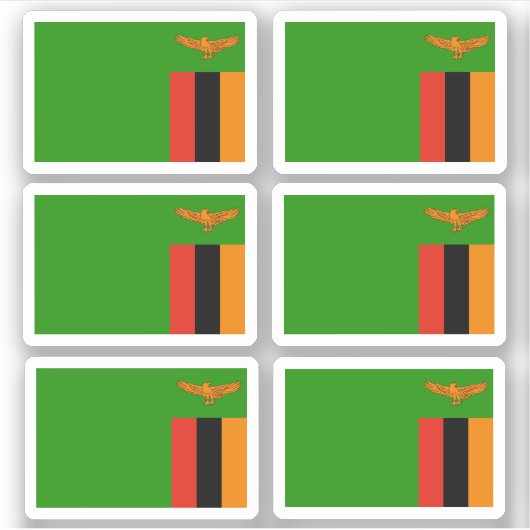 Vlag van Zambia - een collectie Sticker (Voorkant)