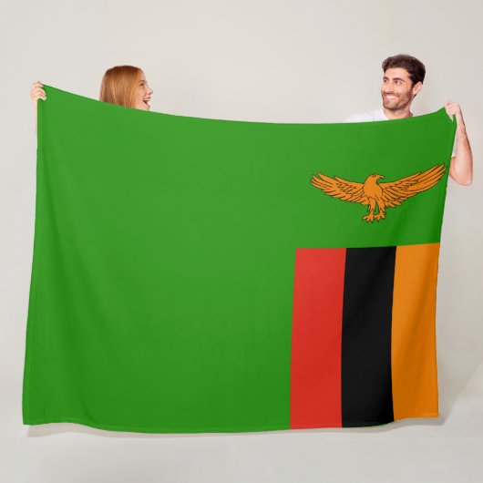 Vlag van Zambia Fleece Deken (In situ)