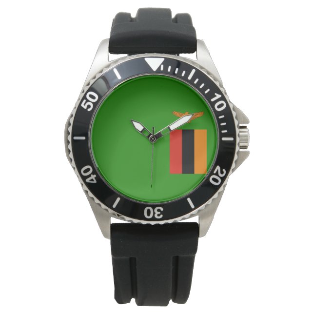 Vlag van Zambia Horloge (Voorkant)