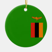 Vlag van Zambia Keramisch Ornament (Voorkant)