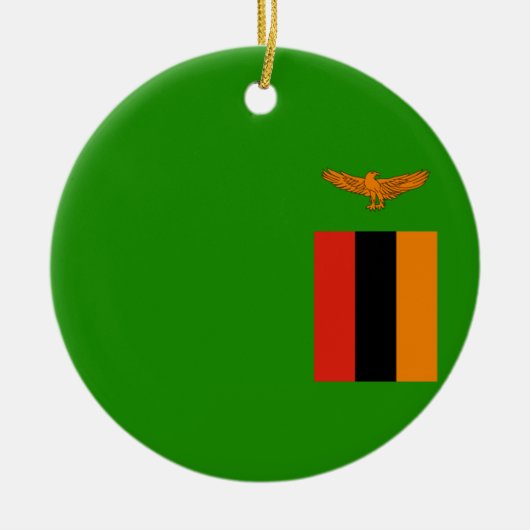 Vlag van Zambia Keramisch Ornament (Voorkant)