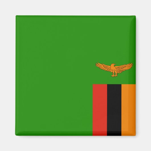 Vlag van Zambia Magneet (Voorkant)