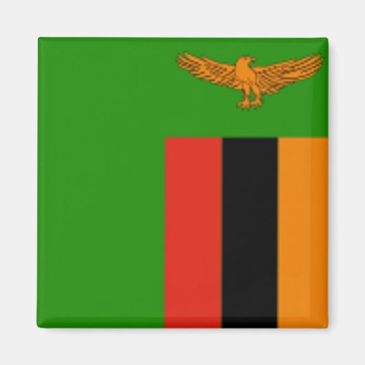Vlag van Zambia Magneet (Voorkant)