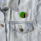 Vlag van Zambia Ronde Button 3,2 Cm (In situ)