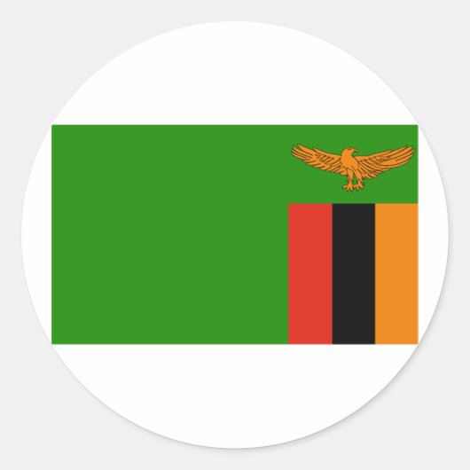 Vlag van Zambia Ronde Sticker (Voorkant)