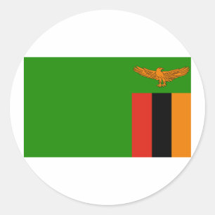 Vlag van Zambia Ronde Sticker